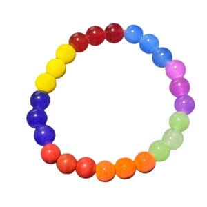 Rainbow Colors Gay Pride LGBTQ Earrings  & Bracelet set -  glass beads. NWT